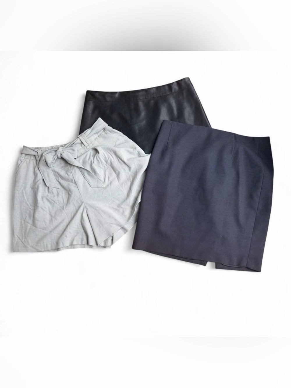 Tahari Skirt, Gap Blk Faux Leather Mini Skirt & Rachel Zoe Mint Short - Size 12